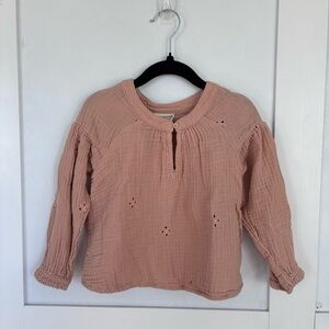 SOLD Easy Peasy Girls Organic Cotton Eyelet Blouse